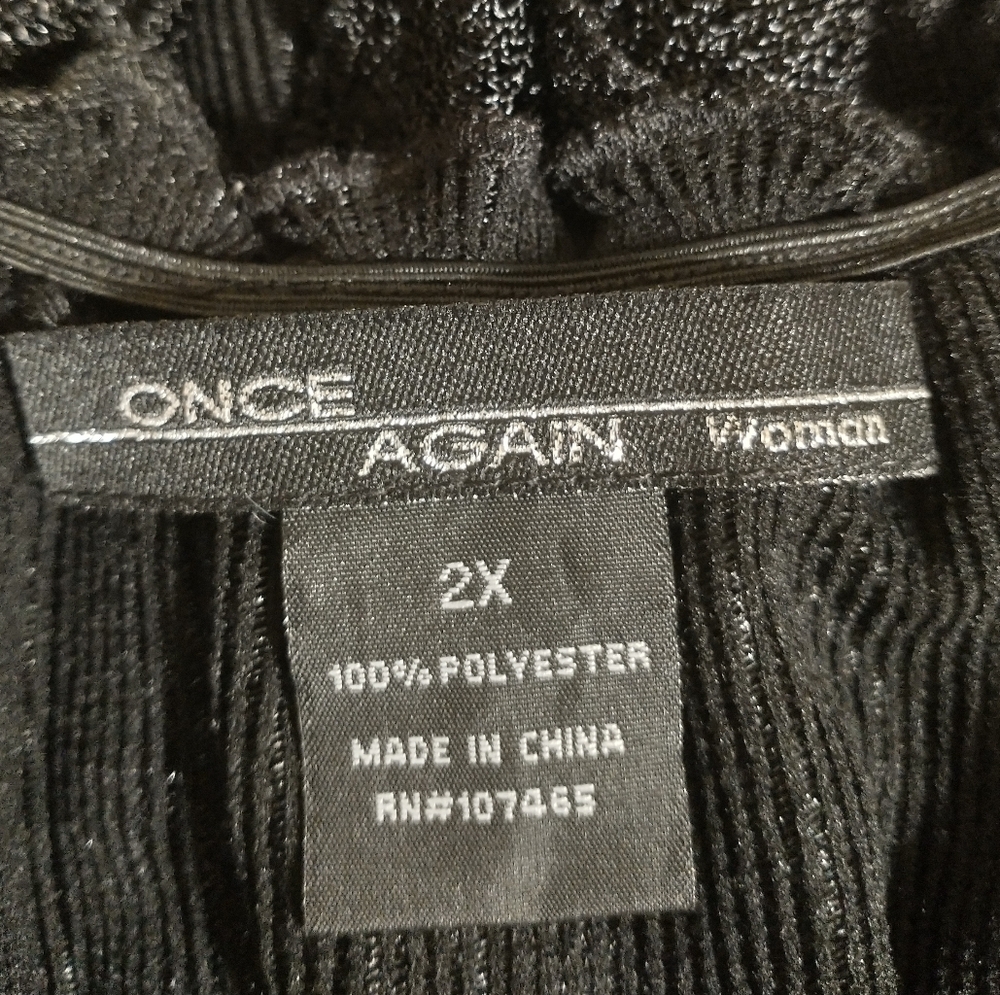Once Again Black Ruffled Top - Picture 2 of 10